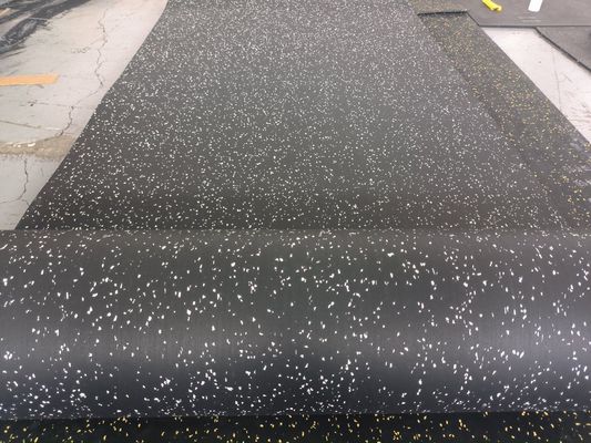 Colorful EPDM Dots 3-20mm Black Base Recycled Rubber Flooring Rolls Perfect for Home and Commercial Gym Equipment