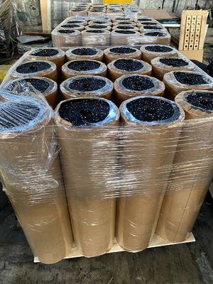 1m 1.2m 1.35m Wide Black Base Recycled Rubber Rolls with Colorful EPDM Dots for Home and Commercial Gym Flooring