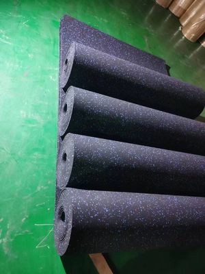 Non-Slip Surface Black Base Recycled Rubber Rolls with Colorful EPDM Crumbs for Home and Commercial Gym Flooring