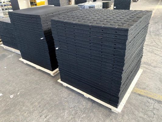 100*100cm Gym Weightlifting Area Sound Reduction Black Recycled Rubber Flooring Tiles with Different Color EPDM Dots
