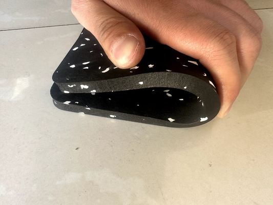 Simple & Economical Black Recycled Rubber Flooring Tiles with Different Color EPDM Flecks for Gym Fitness Equipment