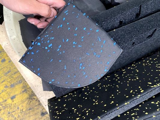 Solid Black Gym Rubber Flooring Tile 20mm - Tile (1m X 1m) with Edge Corner and Clips
