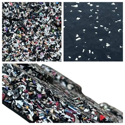 Reclaimed Rubber Tiles From Scrap Materials Used in Tire 1m*1m 50cm*50cm 6000sqm / Day Pure Color or Black Ground with EPDM DOT